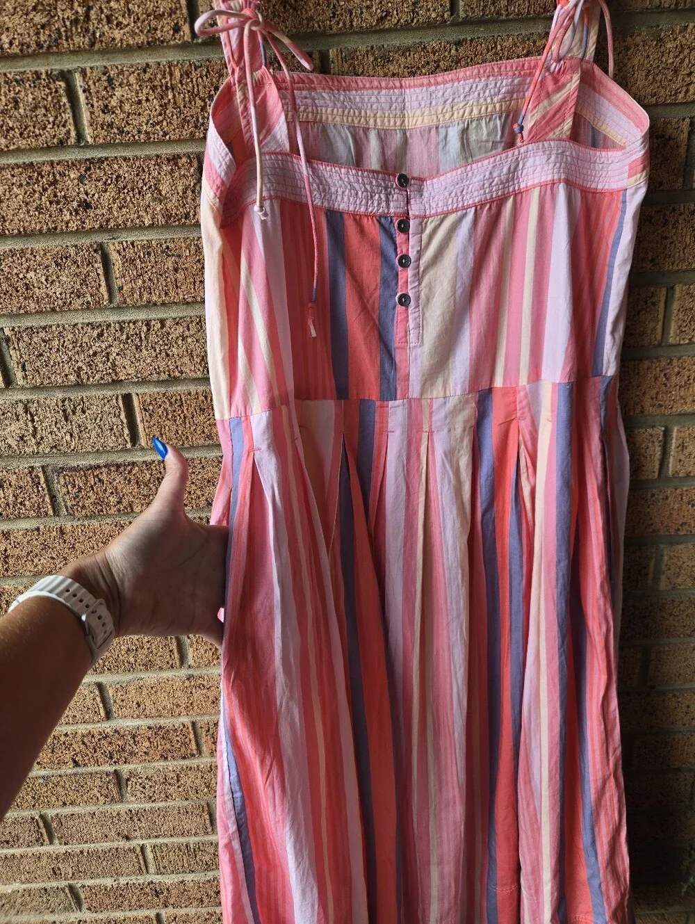 Free People Strawberry Combo Pink Stripe Sundress Size Medium NWT 🌸